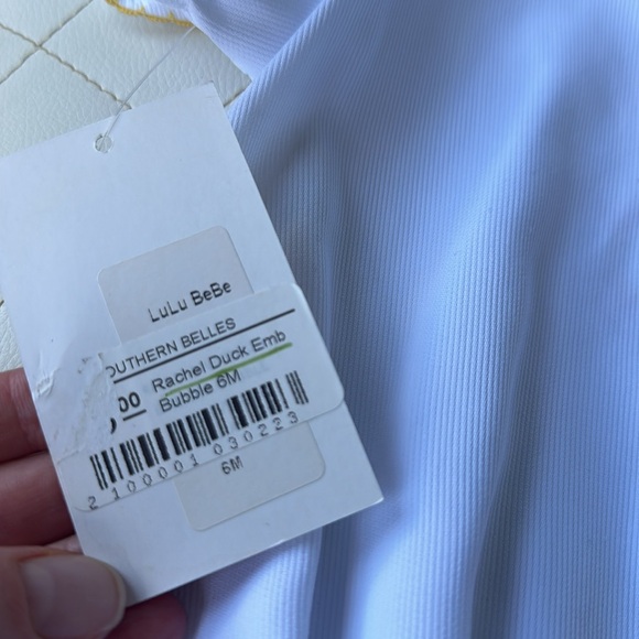 White Lulu BeBe onesie with embroidered duck detail 6mo - Picture 4 of 7